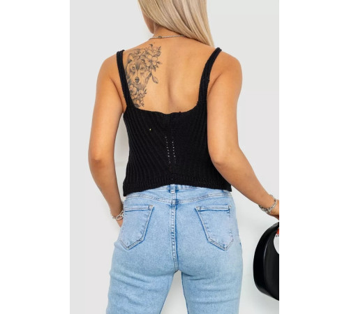 Топ женский вязаный, цвет черный, 244R287