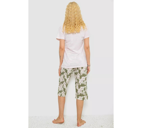 Пижама женская с принтом, цвет розово-зеленый, 243R3757.