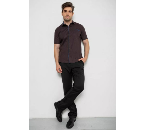 Рубашка мужская с принтом, цвет коричневый, 214R7016