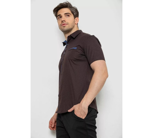 Рубашка мужская с принтом, цвет коричневый, 214R7016