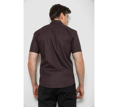 Рубашка мужская с принтом, цвет коричневый, 214R7016