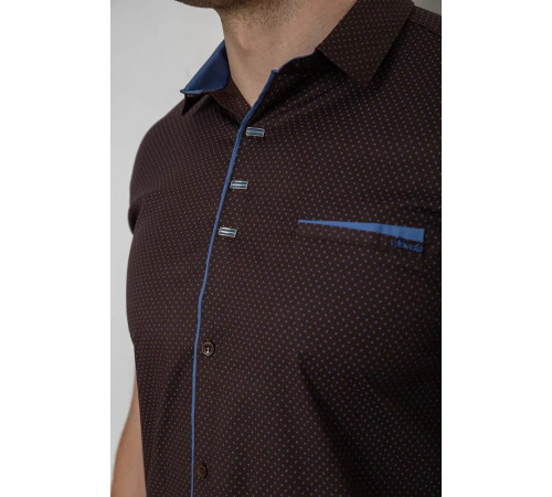Рубашка мужская с принтом, цвет коричневый, 214R7016