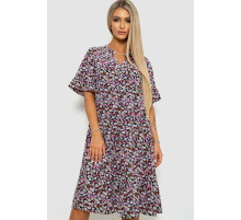 Платье с цветочным принтом, цвет черно-розовый, 102R5251-1.