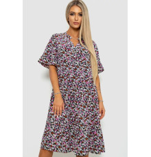 Платье с цветочным принтом, цвет черно-розовый, 102R5251-1.