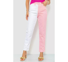 Джинсы женские, цвет бело-розовый, 164R426
