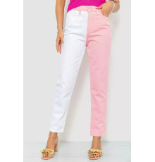 Джинси жіночі, колір біло-рожевий, 164R426