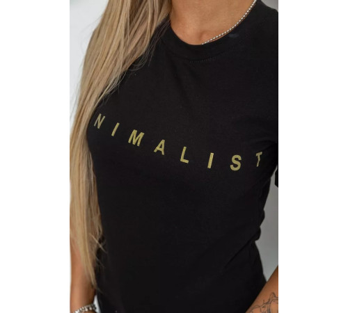 Женская футболка с принтом, цвет черный, 238R57379