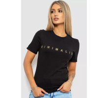 Женская футболка с принтом, цвет черный, 238R57379