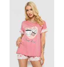Женская пижама с принтом, цвет пудровый, 243R3046