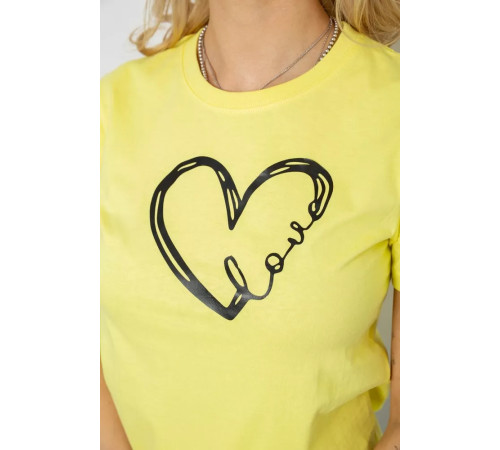 Футболка жіноча з принтом, колір жовтий, 238R558