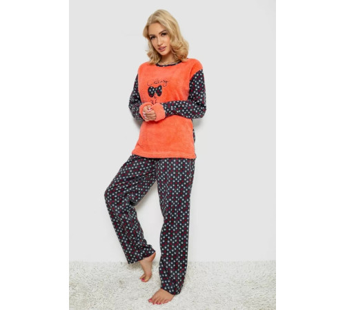 Пижама женская махра, цвет кораллово-синий, 238R58430.