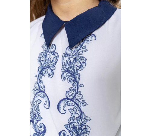 Блузка нарядная для девочек, цвет сине-белый, 172R026