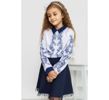 Блузка ошатна для дівчаток, колір синьо-білий, 172R026