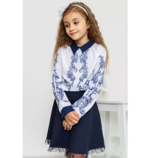 Блузка ошатна для дівчаток, колір синьо-білий, 172R026