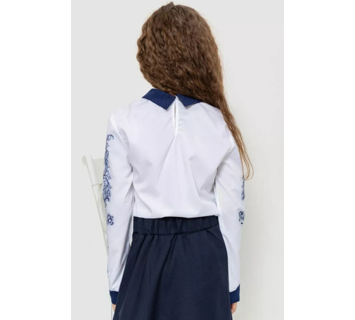 Блузка нарядная для девочек, цвет сине-белый, 172R026