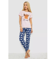 Пижама женская с принтом, цвет розово-синий, 243R15847.