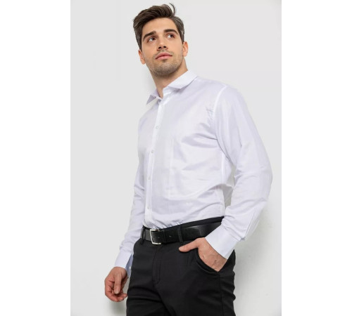 Сорочка чоловіча однотонна, колір білий, 214R819