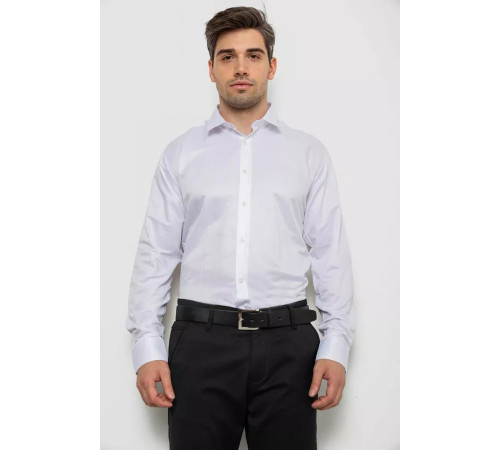 Сорочка чоловіча однотонна, колір білий, 214R819