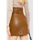 Спідниця з екошкіри коротка, колір коричневий, 186R6631