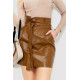 Спідниця з екошкіри коротка, колір коричневий, 186R6631