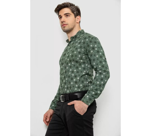 Рубашка мужская с принтом, цвет хаки, 214R808