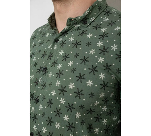 Рубашка мужская с принтом, цвет хаки, 214R808