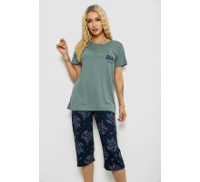Пижама женская с принтом, цвет оливковый, 243R10302.