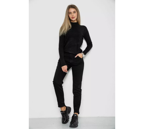 Джинсы женские стрейч, цвет черный, 182R3022.