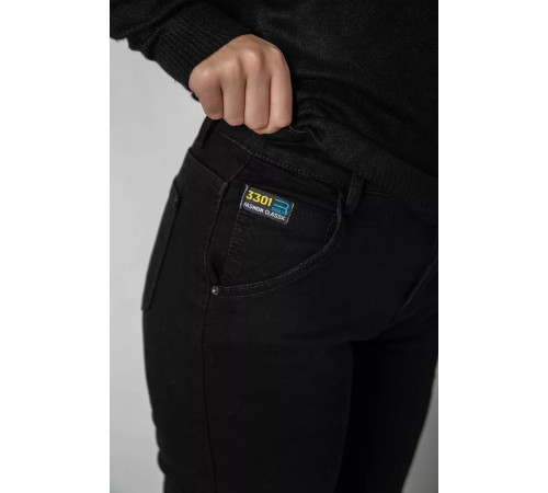 Джинсы женские стрейч, цвет черный, 182R3022.