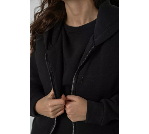 Спортивный костюм-тройка женский на флисе, цвет черный, 247R2020