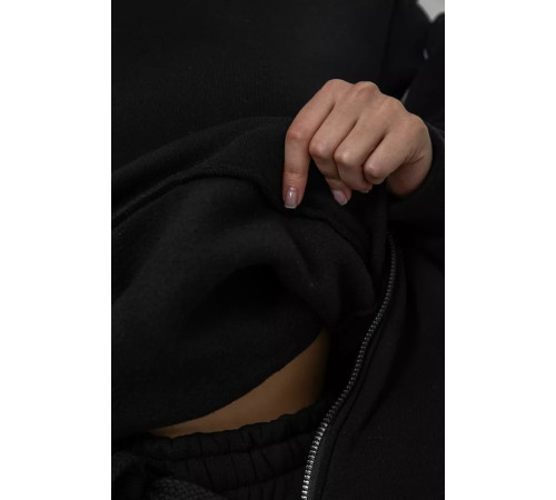 Спортивный костюм-тройка женский на флисе, цвет черный, 247R2020