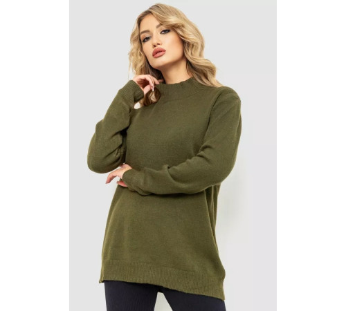 Жіночий светр в'язаний, колір хакі, 204R179