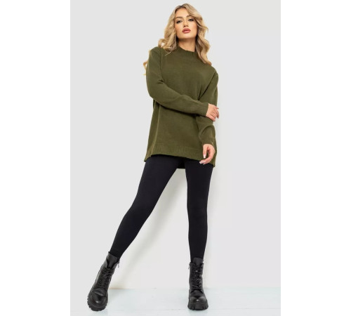 Жіночий светр в'язаний, колір хакі, 204R179