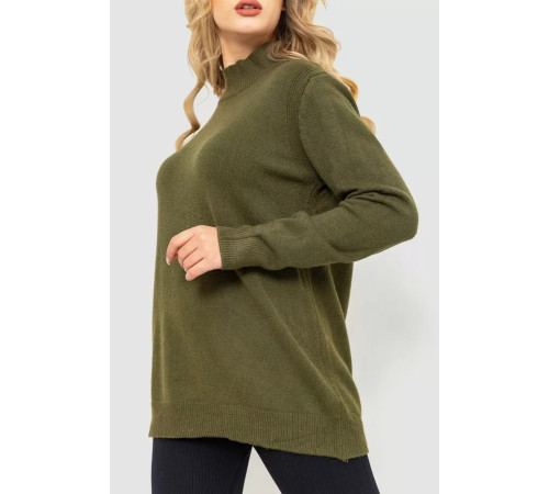 Жіночий светр в'язаний, колір хакі, 204R179