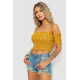 Топ женский с цветочным принтом, цвет горчичный, 244R300