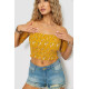 Топ женский с цветочным принтом, цвет горчичный, 244R300
