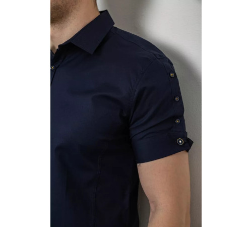Сорочка чоловіча однотонна, колір синій, 214R5003