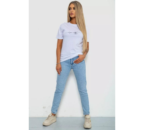 Футболка жіноча з принтом, колір білий, 238R01638