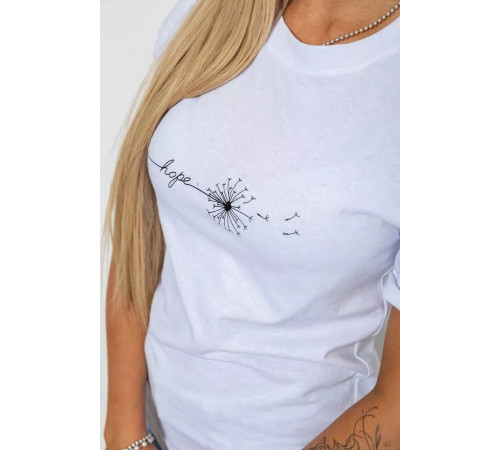 Футболка жіноча з принтом, колір білий, 238R01638
