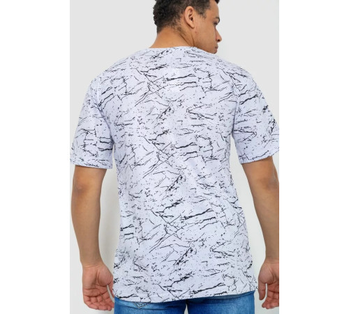 Мужская футболка с принтом, цвет бело-черный, 219R020