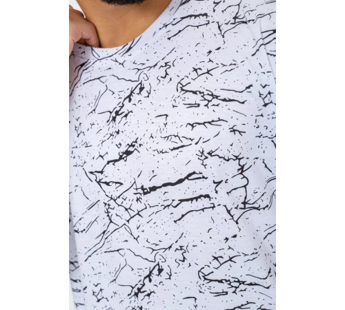 Мужская футболка с принтом, цвет бело-черный, 219R020