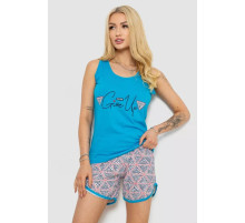 Пижама женская с принтом, цвет голубой, 243R2061.