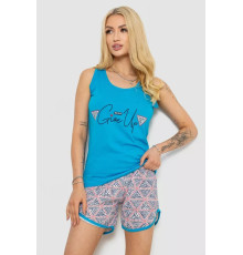 Пижама женская с принтом, цвет голубой, 243R2061.