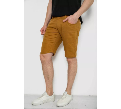 Шорти чоловічі однотонні, колір темно-гірчичний, 238R2485