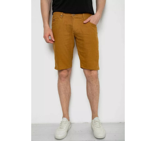 Шорти чоловічі однотонні, колір темно-гірчичний, 238R2485