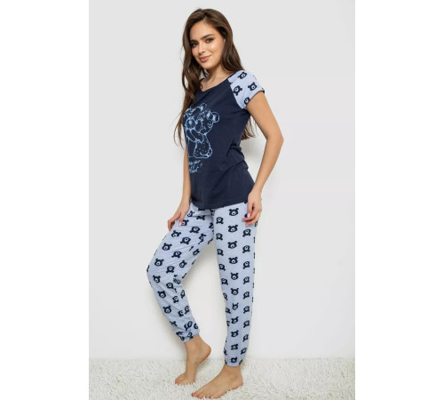Пижама женская с принтом, цвет синий, 243R1484-020.