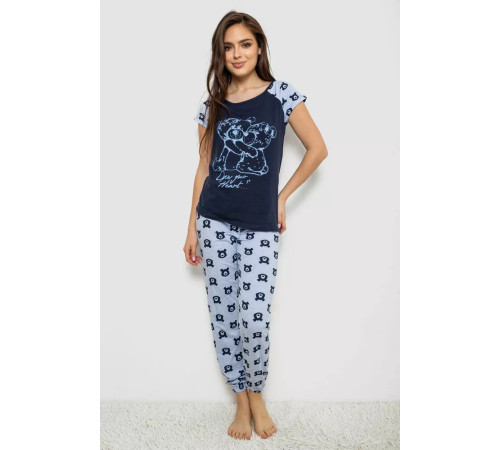 Пижама женская с принтом, цвет синий, 243R1484-020.