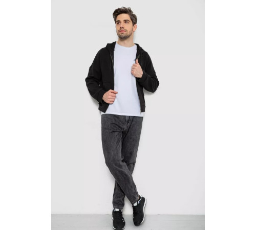 Кофта мужская на молнии с капюшоном, цвет черный, 238R103.