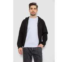 Кофта мужская на молнии с капюшоном, цвет черный, 238R103.