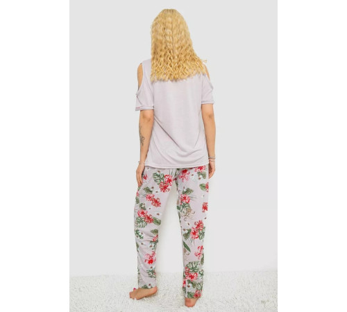 Піжама жіноча з принтом, колір світло-бузковий, 243R3038-C